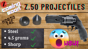 😯 Presentation prototype Z-RAM Z.50 Bullets for HDR50 HDR 50 T4E projectile ammunition💪